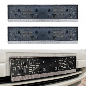 Kristal Taşlı Eco Plakalık Plaka Altlığı Gümüş 2'li Kristal Taşlı Eco Plakalık Plaka Altlığı Gümüş 2'li