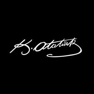 K.Atatürk İmzalı Oto Sticker Küçük Beyaz 14x4cm K.Atatürk İmzalı Oto Sticker Küçük Beyaz 14x4cm