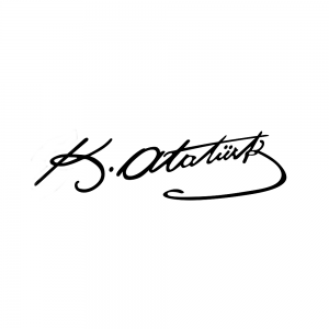 K.Atatürk İmzalı Oto Sticker Küçük Gri 14x4cm K.Atatürk İmzalı Oto Sticker Küçük Gri 14x4cm