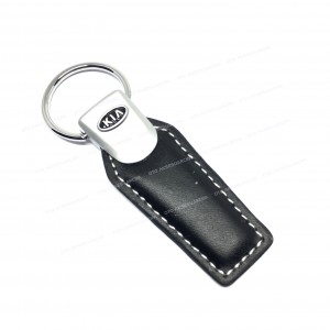 Kia Metal Oto Anahtarlık Uzun Siyah Derili