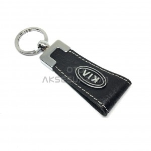Kia Metal Oto Anahtarlık Uzun Siyah Derili KIA2