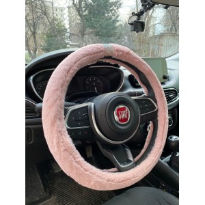 Kristal Taş Yüzüklü Yumuşak Tüylü Peluş Direksiyon Kılıfı Pudra Pembe Kristal Taş Yüzüklü Yumuşak Tüylü Peluş Direksiyon Kılıfı Pudra Pembe