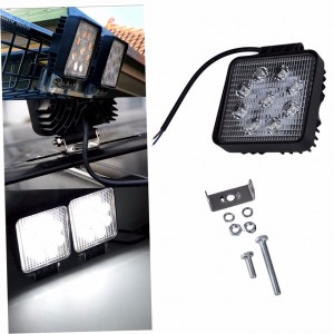 Led Projektör Çalışma Sis Lambası Kare 9 Ledli 27W 12-24V 