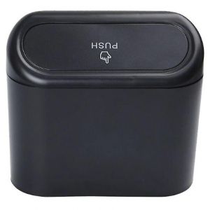 Portatif Araç İçi Taşınabilir Kapaklı Araba Çöp Kutusu Siyah