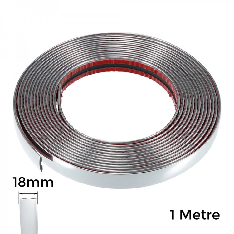 Yapışkanlı Nikelaj Şerit Bant Çıta 18mm 1 Metre Krom Yapışkanlı Nikelaj Şerit Bant Çıta 18mm 1 Metre Krom