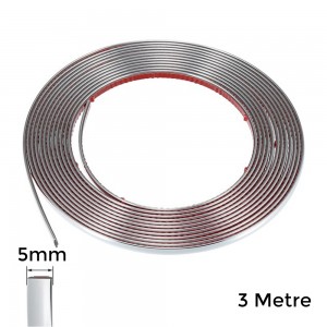 Yapışkanlı Nikelaj Şerit Bant Çıta 5mm 3 Metre Krom