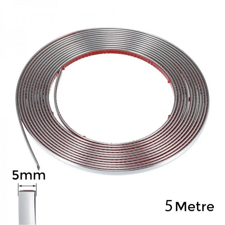 Yapışkanlı Nikelaj Şerit Bant Çıta 5mm 5 Metre Krom Yapışkanlı Nikelaj Şerit Bant Çıta 5mm 5 Metre Krom