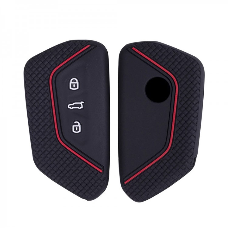 Volkswagen Golf 8 Mk8 2020 Üzeri Uyumlu Silikon Oto Anahtar Kumanda Kabı Siyah Kırmızı Volkswagen Golf 8 Mk8 2020 Üzeri Uyumlu Silikon Oto Anahtar Kumanda Kabı Siyah Kırmızı