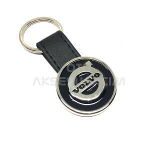 Volvo Deri Luxury Metal Oto Anahtarlık Siyah