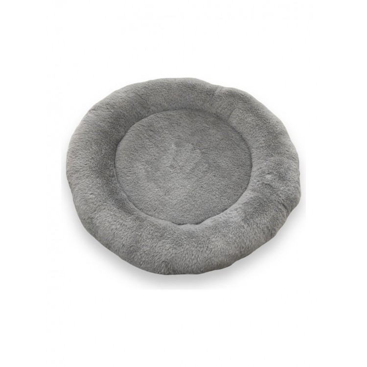 Yumuşak Tüylü Peluş Yuvarlak Evcil Hayvan Kedi Yatağı Minder 50cm Gri Yumuşak Tüylü Peluş Yuvarlak Evcil Hayvan Kedi Yatağı Minder 50cm Gri