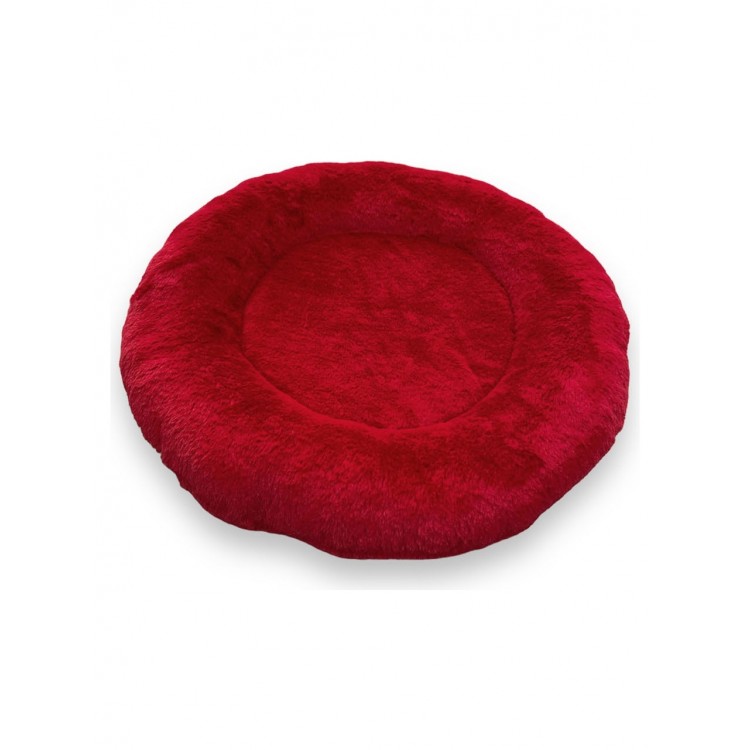 Yumuşak Tüylü Peluş Yuvarlak Evcil Hayvan Kedi Yatağı Minder 50cm Kırmızı Yumuşak Tüylü Peluş Yuvarlak Evcil Hayvan Kedi Yatağı Minder 50cm Kırmızı