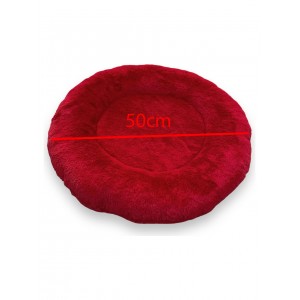 Yumuşak Tüylü Peluş Yuvarlak Evcil Hayvan Kedi Yatağı Minder 50cm Kırmızı Yumuşak Tüylü Peluş Yuvarlak Evcil Hayvan Kedi Yatağı Minder 50cm Kırmızı