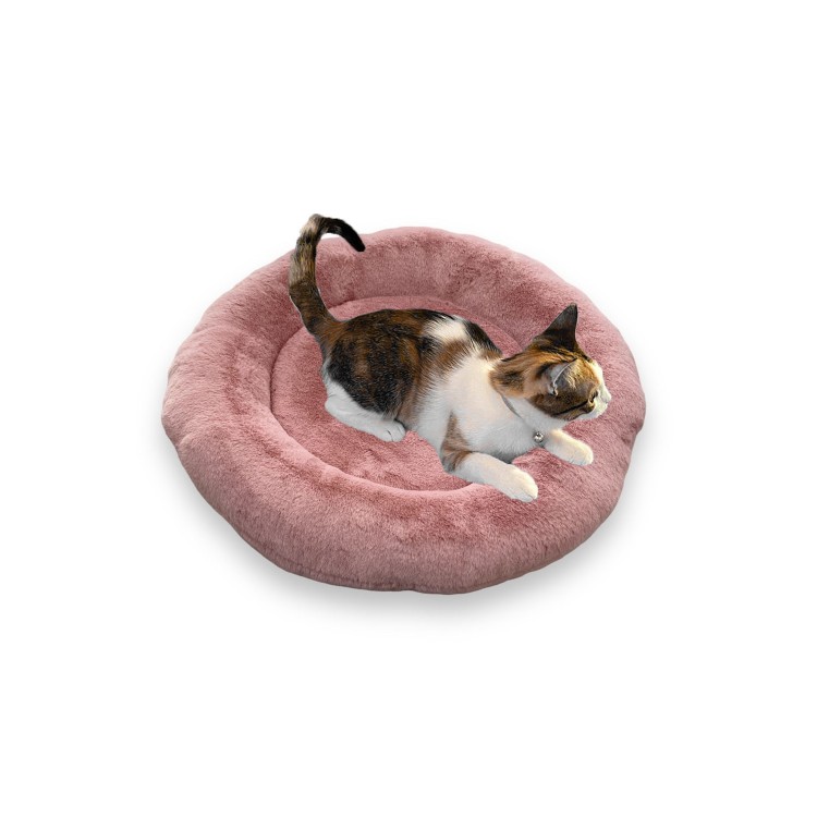 Yumuşak Tüylü Peluş Yuvarlak Evcil Hayvan Kedi Yatağı Minder 50cm Pudra Pembe Yumuşak Tüylü Peluş Yuvarlak Evcil Hayvan Kedi Yatağı Minder 50cm Pudra Pembe