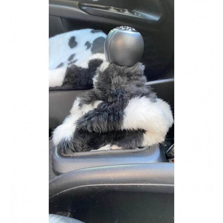 Yumuşak Peluş Vites Körüğü Vites Süsü Dalmaçyalı Siyah Beyaz Yumuşak Peluş Vites Körüğü Vites Süsü Dalmaçyalı Siyah Beyaz