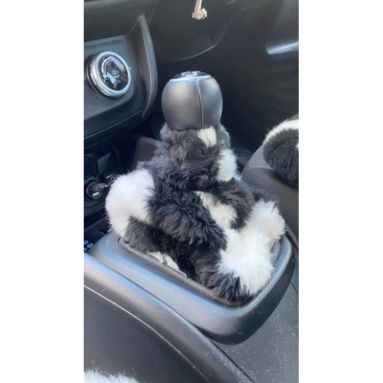 Yumuşak Peluş Vites Körüğü Vites Süsü Dalmaçyalı Siyah Beyaz Yumuşak Peluş Vites Körüğü Vites Süsü Dalmaçyalı Siyah Beyaz