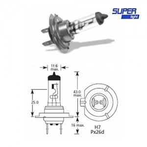 Super Light H7 Halojen Far Ampülü 12 Volt 55 Watt Super Light H7 Halojen Far Ampülü 12 Volt 55 Watt