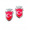 Türk Bayraklı Arma Damla Etiket Kırmızı 2'li Türk Bayraklı Arma Damla Etiket Kırmızı 2'li