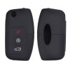 Ford Fiesta Focus Mondeo B-Max C-Max Sustalı Anahtar Uyumlu Silikon Oto Anahtar Kumanda Kabı Kılıf Siyah