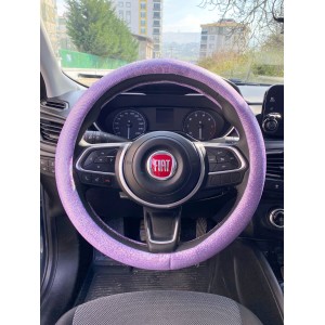 Hologram Noktalı Janjanlı Direksiyon Kılıfı Lila Hologram Noktalı Janjanlı Direksiyon Kılıfı Lila