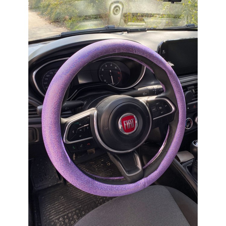 Hologram Noktalı Janjanlı Direksiyon Kılıfı Lila