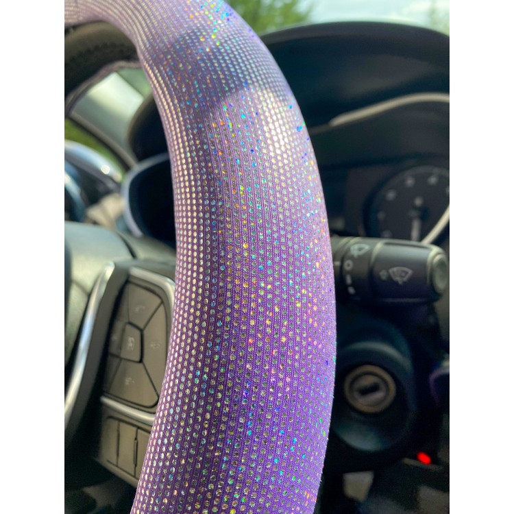 Hologram Noktalı Janjanlı Direksiyon Kılıfı Lila