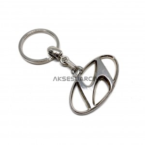 Hyundai Metal Luxury Oto Anahtarlık Krom