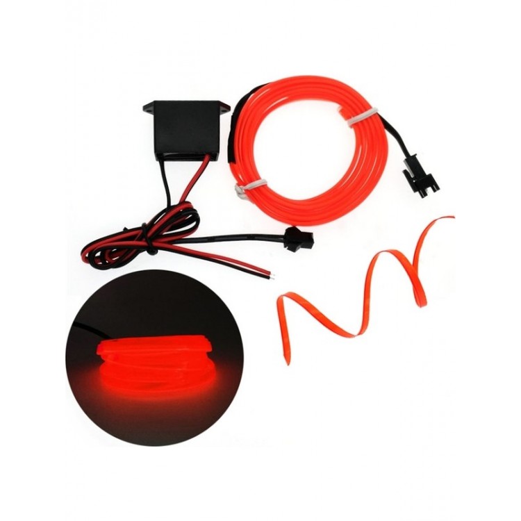Fitilli Ip Neon LED Torpido Şeridi 2 Metre Kırmızı-Oranj Fitilli Ip Neon LED Torpido Şeridi 2 Metre Kırmızı-Oranj