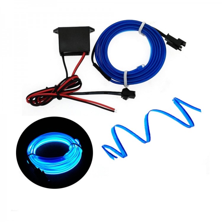 Fitilli İp Neon Led Torpido Şeridi 2 Metre Mavi Fitilli İp Neon Led Torpido Şeridi 2 Metre Mavi