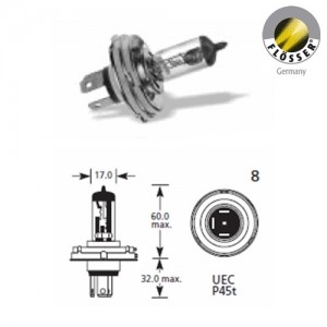 Flösher H4 Halojen Far Ampülü 12 Volt 60/55 Watt Flösher H4 Halojen Far Ampülü 12 Volt 60/55 Watt