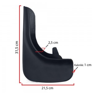 Ford Connect Paçalık Tozluk Çamurluk Universal Siyah 2'li