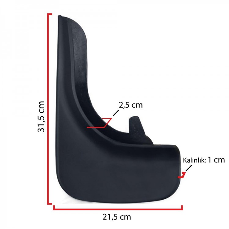 Ford Connect Paçalık Tozluk Çamurluk Universal Siyah 2'li