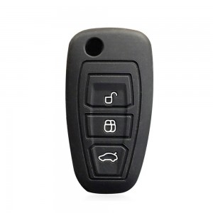 Ford Focus Mondeo Fiesta Kuga Sustalı Anahtar Uyumlu Silikon Oto Anahtar Kumanda Kabı Kılıf Siyah