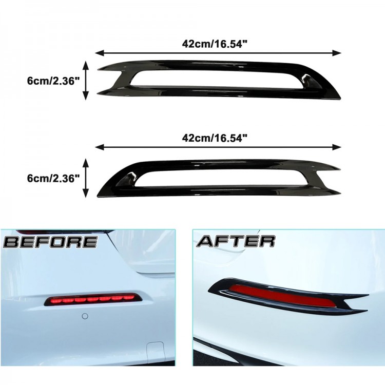 Honda Civic 2022-2023 Arka Tampon Sis Farı Çerçevesi Piyano Black 2 Parça Honda Civic 2022-2023 Arka Tampon Sis Farı Çerçevesi Piyano Black 2 Parça