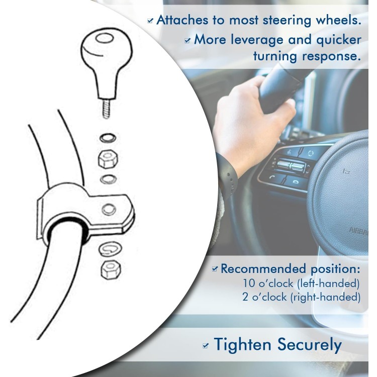 Direksiyon Çevirme Topuzu Geçme Lüks Siyah Direksiyon Çevirme Topuzu Geçme Lüks Siyah