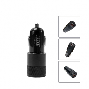 Hızlı Şarj Araç Çakmak Şarjı Aleti Metal Gövdeli Siyah 12-24v 38W Hızlı Şarj Araç Çakmak Şarjı Aleti Metal Gövdeli Siyah 12-24v 38W