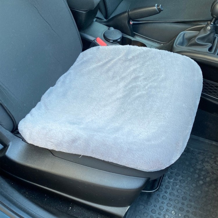 Yumuşak Tüylü Peluş Serme Oto Koltuk Kılıfı Koruyucu Minder Ön Arka Gri Yumuşak Tüylü Peluş Serme Oto Koltuk Kılıfı Koruyucu Minder Ön Arka Gri