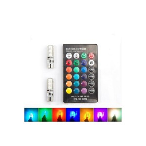 T10 Led Park Ampulu Rgb Kumandalı Silikonlu Model 16 Renk 2'li