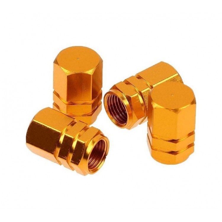 Alüminyum Altıgen Sibop Kapağı 4'lü Altın Sarı Alüminyum Altıgen Sibop Kapağı 4'lü Altın Sarı