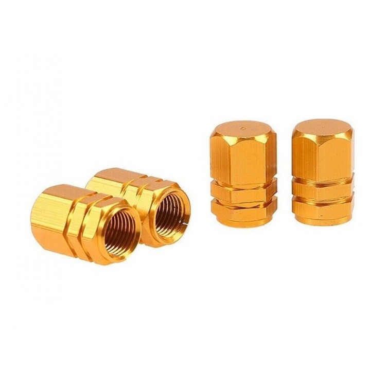 Alüminyum Altıgen Sibop Kapağı 4'lü Altın Sarı Alüminyum Altıgen Sibop Kapağı 4'lü Altın Sarı