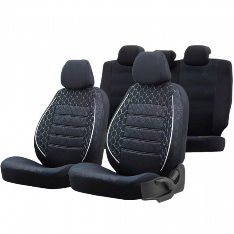 Ticari Araba Oto Koltuk Kılıfı Universal Beyaz Dikişli