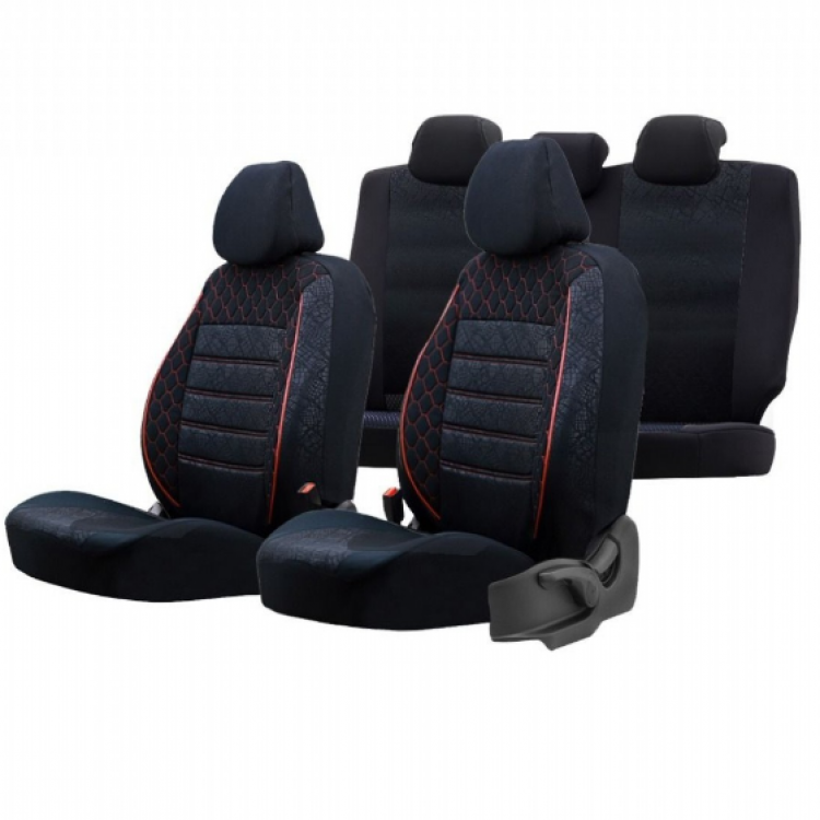 Ticari Araba Oto Koltuk Kılıfı Universal Kırmızı Dikişli Ticari Araba Oto Koltuk Kılıfı Universal Kırmızı Dikişli