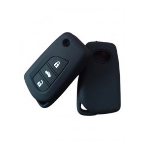 Toyota Corolla Auris Yaris Avensis Anahtar Uyumlu Silikon Oto Anahtar Kumanda Kabı Kılıf Siyah