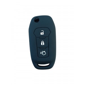 Ford Focus 5 Sustalı Anahtar Uyumlu Silikon Oto Anahtar Kumanda Kabı Kılıf Siyah