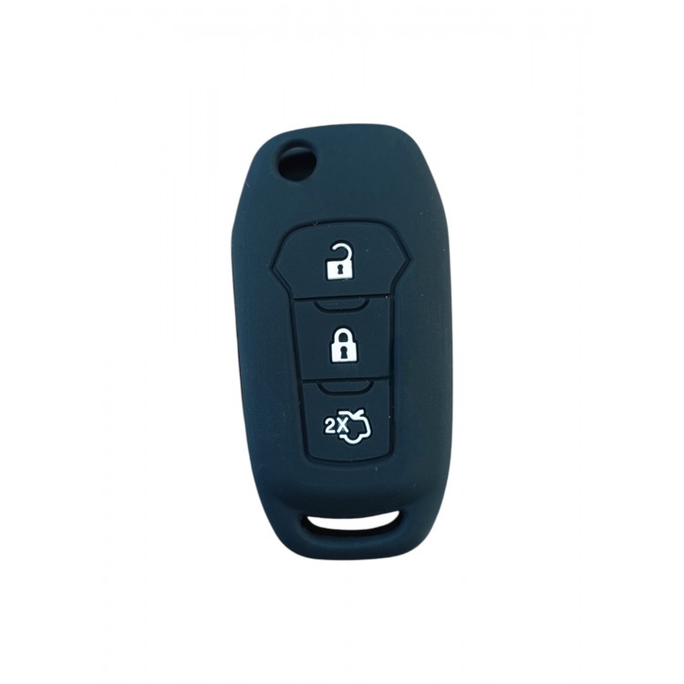 Ford Focus 5 Sustalı Anahtar Uyumlu Silikon Oto Anahtar Kumanda Kabı Kılıf Siyah