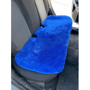 Yumuşak Tüylü Peluş Serme Oto Koltuk Minder Arka Mavi