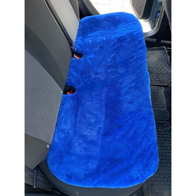 Yumuşak Tüylü Peluş Serme Oto Koltuk Minder Arka Mavi
