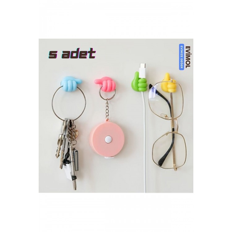 Baş Parmak Kablo Tutucu Mavi 4'lü