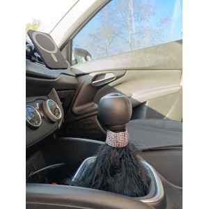 Vites El Freni Tüylü Süs Kristal Taşlı Model Siyah Vites El Freni Tüylü Süs Kristal Taşlı Model Siyah