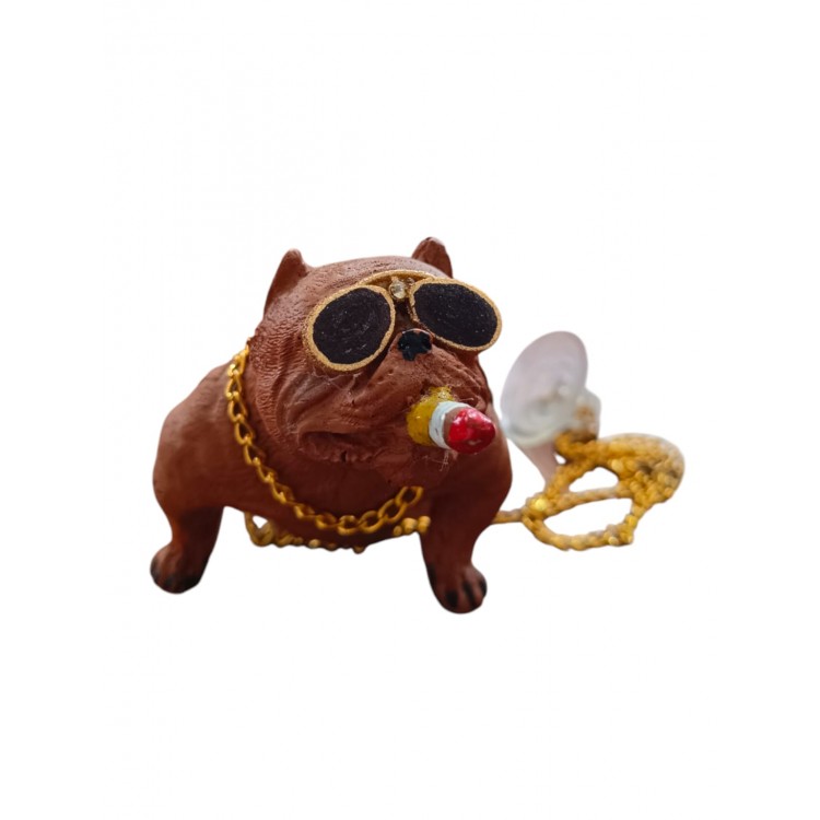 Pitbull Biblo Köpek Torpido Üstü Süsü Kahverengi