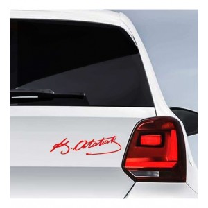 K.Atatürk İmzalı Oto Sticker Küçük Kırmızı 20x5cm K.Atatürk İmzalı Oto Sticker Küçük Kırmızı 20x5cm